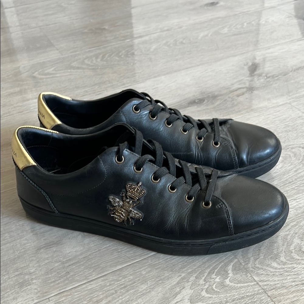 Dolce & Gabbana Black and Gold Men's Sneakers